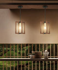 Farmhouse Three Pack One Light Wood Pendant Ceiling Lights Black Finish with Hand Painted Gold Accents over dining table