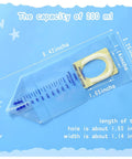 20 Pack Disposable Urine Bags For Kids With Adhesive Surface showing measurement scale and dimensions on blue background