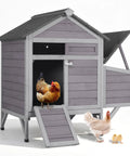 Outdoor Wooden Chicken Coop For 2 To 3 Hens With Nest Box, Waterproof Roof, Predator Proof Latch, Pull Out Tray And Easy Clean Design For A Backyard Flock