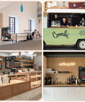 Full Auto Cup Sealing Machine For Bubble Tea Spots 88 89 90 95 Mm Electric Boba Sealer in various cafe settings