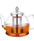 1 Liter Glass Teapot With Removable Infuser, Stovetop Safe Blooming And Loose Leaf Tea Maker, Easy Pour Ergonomic Handle