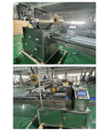 Flow Wrapper Compact Packaging Machine With 50 To 80 Pieces Per Minute shown in industrial green room setup, side view.