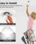 Person installing BR30 Flood LED Light Bulbs 5000K Daylight 65W Equivalent E26 Base Dimmable 850 Lumens in recessed ceiling