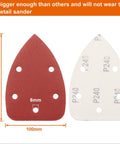 Detail Sander Sandpaper Set 140x100mm 180 To 1000 Grits With Hook And Loop Backing 5 Hole Design, front and back view