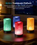 Multicolor lamps made with Clear PLA Filament Bundle 1.75mm, frosted translucent finish for diffused light in home setting