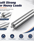 Heavy Duty Galvanized Steel Conveyor Roller Twelve By One Point Five Inch Pro Grade showing thickened steel shell and galvanized end caps.