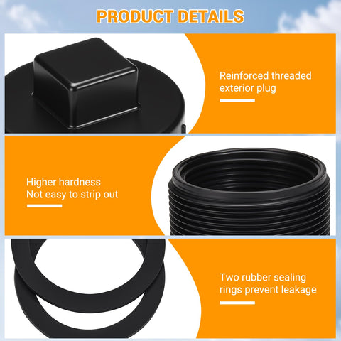 Stock Tank Drain Plug Kit Fits 50 70 100 150 300 Gallon Tanks Replacement Plug For 2 Inch Holes Compatible With Most Stock Tanks Easy Install Durable Waterproof Seal details