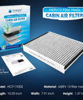 MERV 13 Cabin Air Filter With Activated Carbon Four Layer Filtration Replacement CF11920 packaging and filter displayed