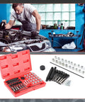 33 Piece Glow Plug Thread Repair Kit For Diesel Cylinder Heads with taps, inserts, and tools in a red carry case for engine repairs.