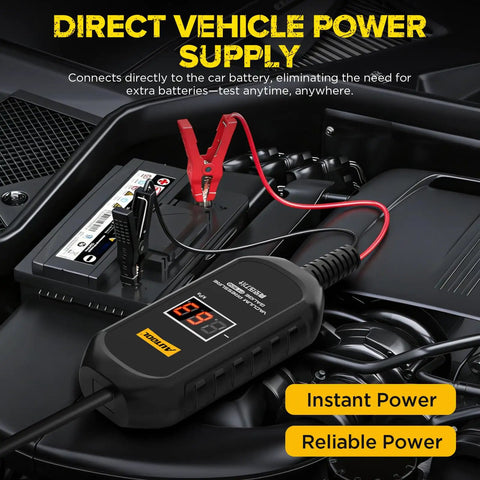 Digital Vacuum Pressure Gauge For Cars with Temperature Compensation and 12V power connected to car battery.
