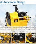 Heavy Duty Electric Pipe Threader Machine For Plumbing Pros Works Like A Charm Handles 1/2 To 2 Inch Pipes Smoothly, features multi-functional cutting, threading, and trimming design.