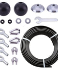Heavy Duty 32.8 Ft Cable Replacement Kit With 6mm PU Coated Steel Wire Rope And 17 Accessory Bits for gym machines