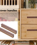 Two Pack Walnut Wood Drawer Handles 150mm Center To Center Cabinet Pulls for Kitchen Dresser Wardrobe and Furniture