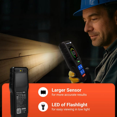 Pinless Moisture Meter For Drywall And Wood With Noninvasive Detection And Accurate Humidity Readings A Handy Tool For Drywall Masonry Hardwood Softwood Depth Up To Three Quarters Inch, hand checking wood