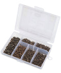 1200 Piece Woodworking Screws Kit M2 M5 Self Tapping Cross Countersunk Set with assorted sizes in plastic storage box