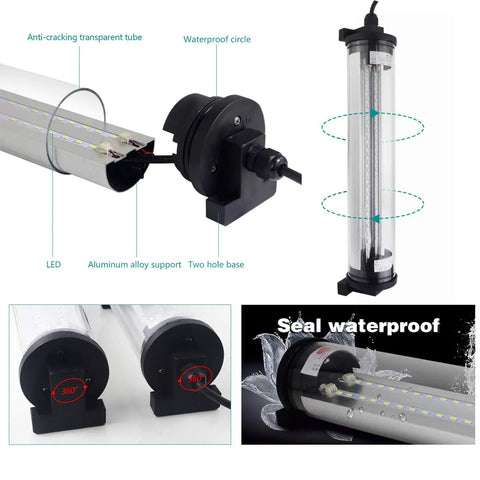 Beefy LED Work Light 12W 24V IP66 Waterproof Explosion Proof Lamp for CNC machines with clear anti-cracking tube and 56 LEDs