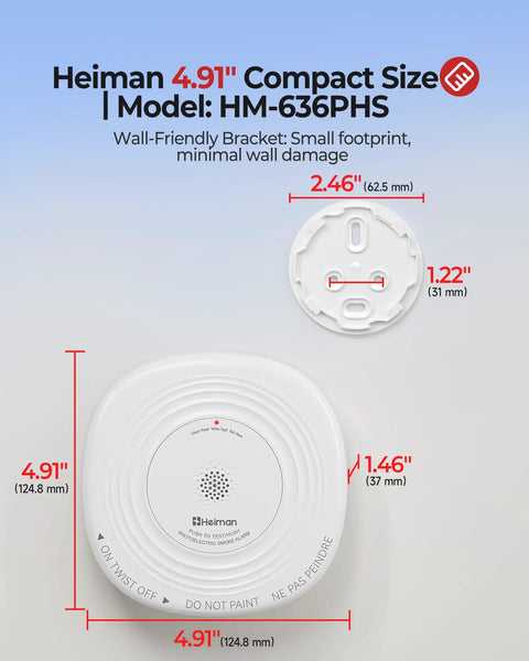 10 Year Sealed Battery Smoke Detector With Photoelectric Sensor No Fuss Low Maintenance Home Alarm For Apartments And Houses Long Lasting Lithium Power For Busy Landlords And Homeowners. White, 4.91-inch