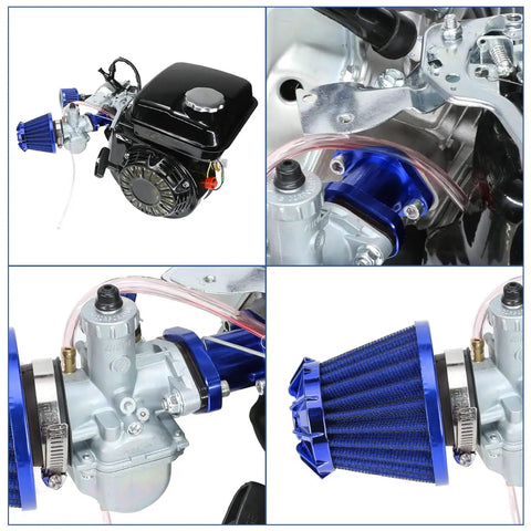 VM22 Carburetor Replacement for Predator 212cc 224cc GX200 Clones and Coleman 200cc Mini Bike Engines, four views
