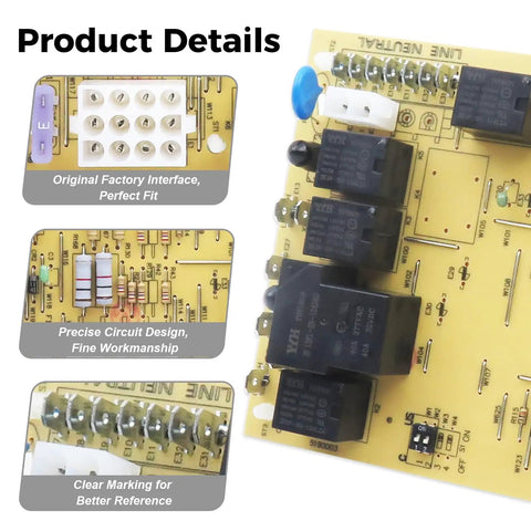 Close-up of Heavy Duty Furnace Control Board 50A55 743 Replacement For Amana And Goodman Furnaces Direct Plug In Circuit Board 0130F00005S.