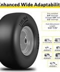 Flat Free 13x6.50-6 Lawn Mower Tires and Wheel Set for Zero Turn Mowers Solid Front Tire 13x6.5-6 Universal Bearings
