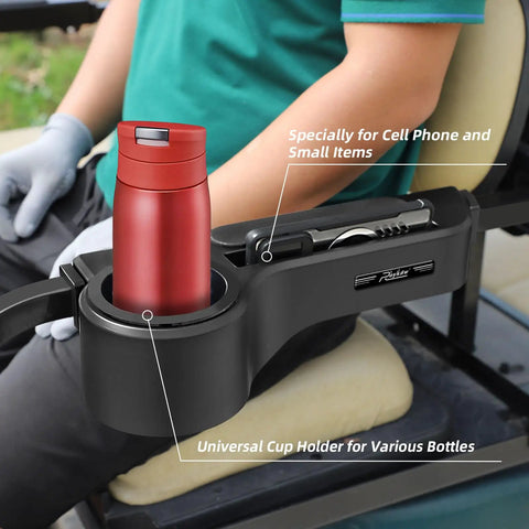Golf Cart Armrest With Cup Holder And Rear Seat Rests For EZGO Club Car Yamaha And Most Golf Carts, 3rd Gen Upgrade, UV Resistant ABS