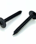 Two Eight By One And A Quarter Inch Black Wood Screws 100 Count Phillips Modified Truss Head Black Phosphate Carbon Steel