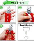 Steps using Hog Ring Kit With Heavy Duty Pro Grade Straight Pliers, 285 Pieces Galvanized Hog Rings In 3/4 Inch, 1/2 Inch, And 3/8 Inch Sizes