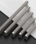Set of 10 Pack Brushed Satin Nickel Knurled Cabinet Pulls With 5 Inch Hole Centers For Kitchen Cabinets Durable Handles Model ZH0064