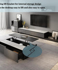 Hefty Black Steel Coffee Table Lift Top Hinge Pair Featuring Smooth As Butter Glide Mechanism And No Sweat DIY Install For Effortless Furniture Refresh And Awesome Lounge Vibes, showcasing a modern living room with a lift top coffee table.