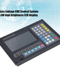 2-Axis CNC Control System With LCD Display For Plasma And Flame Cutting Pro-Grade Motion Controller With Ultra-Precise 0.001mm Precision Durable Stainless Steel Build Perfect For Pro-Level Metal Cutting Projects. black 7-inch LCD control panel with keypad
