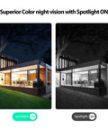 Comparison of Outdoor And Indoor Security Camera With Spotlight And 1080P WiFi Surveillance Color Night Vision AI Human Detection.