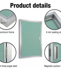 Heavy Duty Aluminum Drywall Access Panel 16 By 48 Inches No Sweat Install details showing aluminum frame and sealing strip.