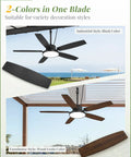 52 Inch Outdoor Ceiling Fan With Light And Remote IP65 Wet Rated Waterproof 6 Speed DC Motor Plug In Ready, industrial black and wood grain styles on porch and gazebo.
