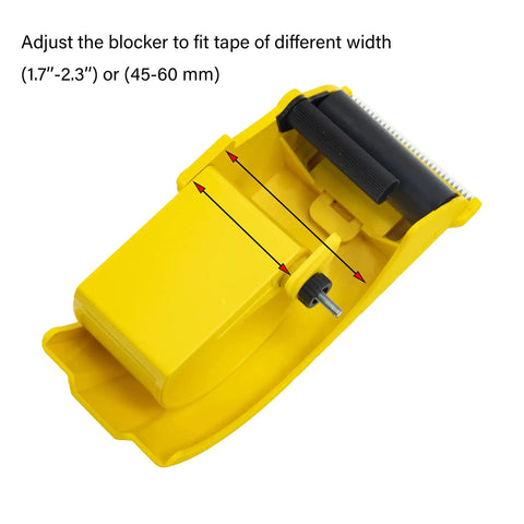Heavy Duty Ergonomic Packing Tape Gun Dispenser Adjustable 2 Inch Box Sealer showing adjustable tape blocker and durable ABS design.