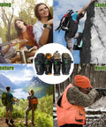 Four Pack Multi Color Paracord Survival Bracelets Five In One Kit for hiking, camping, climbing, and hunting usage scenarios
