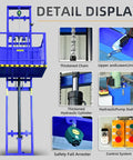 Heavy Duty 2200 Lbs Electric Hydraulic Lift Platform with wall mount freight elevator displaying components and features