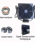 Heavy Duty Solder Fume Extractor With 5 Carbon Filters showing fan, bearings, and components for clean air