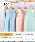 Bamboo Rayon Buttery Soft Baby Sleep Sack 6 To 12 Months 0.5 Tog Lightweight Wearable Blanket With 2 Way Zipper Unisex Summer Sleeping Bag