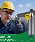 No Sweat AC Drain Line Cleaner Kit Packed With Six Unthreaded CO2 Cartridges And A Flexible Hose To Quickly Clear Tough HVAC Condensate Blockages Pure DIY Magic with 16-gram CO2 cartridge.