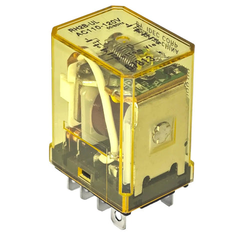 Power Relay Kit 10A 110/120V AC DPDT 8-Pin Plug-In With Blade Terminals And LED Indicator Pack Of 2 shown close-up