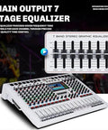 12 Channel DJ Mixer With Large LCD Color Screen Isolated Independent Mute Built In 7 Band EQ And 99 Reverb For Stage Performances