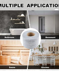 Heavy Duty Waterproof Membrane Roll For Showers And Saunas With Solid PE Fabric Underlayment Coating showcased in bathroom, sauna, kitchen, basement.