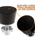 Kick It Up With Dead Simple M6 Thread Furniture Leveling Feet Screw In Adjustable Glides showing anti-slip rubber floor protector.
