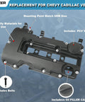 Valve Cover Assembly With Gaskets Bolts And Oil Filler Cap Compatible With 2011 2020 Chevy Cruze Sonic Trax Volt Cadillac ELR Buick Encore 1.4L Turbo Replacement Kit