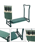 Foldable Garden Kneeler And Seat With Soft Cushion, Heavy Duty Garden Bench, Tool Pouch And Kneeling Pad for weeding and planting.