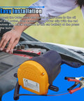No Sweat Oil Change Pump Extractor With Hose Straight Up 12V Fluid Transfer and Scavenge Suction Changer with battery clips in use.