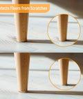 Comparison of floor scratches with and without Felt Furniture Pads Set With 133 Pieces Brown And Beige Chair Leg Protectors.