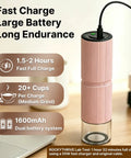 Portable Electric Coffee Grinder With Thirty Plus Burr Settings And Seven Precision Blades For Quick Even Grinds. Fast charging, 1600mAh battery.