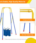 Foldable Kids Swing Stand With Four Sandbags, Sturdy Heavy Duty Metal A Frame For Indoor Or Outdoor Backyard Use, Non-slip feet
