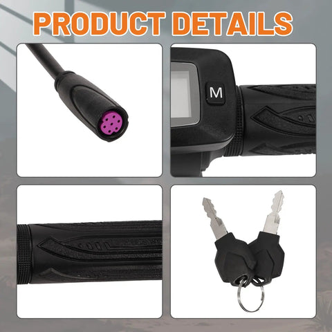 48V Electric Dirt Bike Throttle With LCD Display And M Button For Tuttio Soleil 01 E Bike, New Version, Not Interchangeable With Old Throttle, Precision Replacement Accessory For Smooth Acceleration And Responsive Control